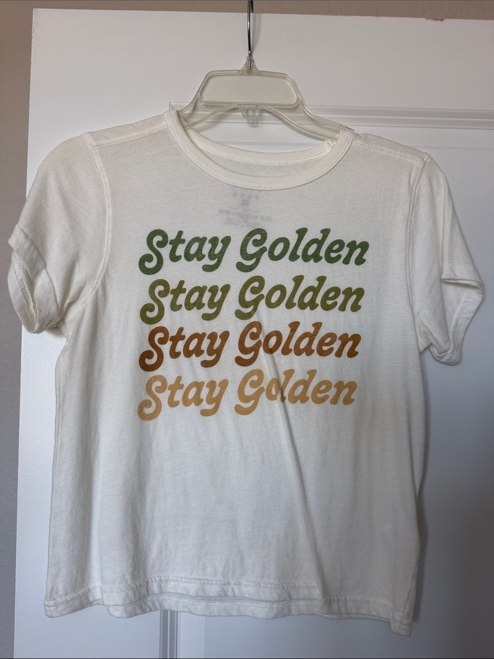 Stay Golden Graphic Tee - White/Cream Women’s Shirt